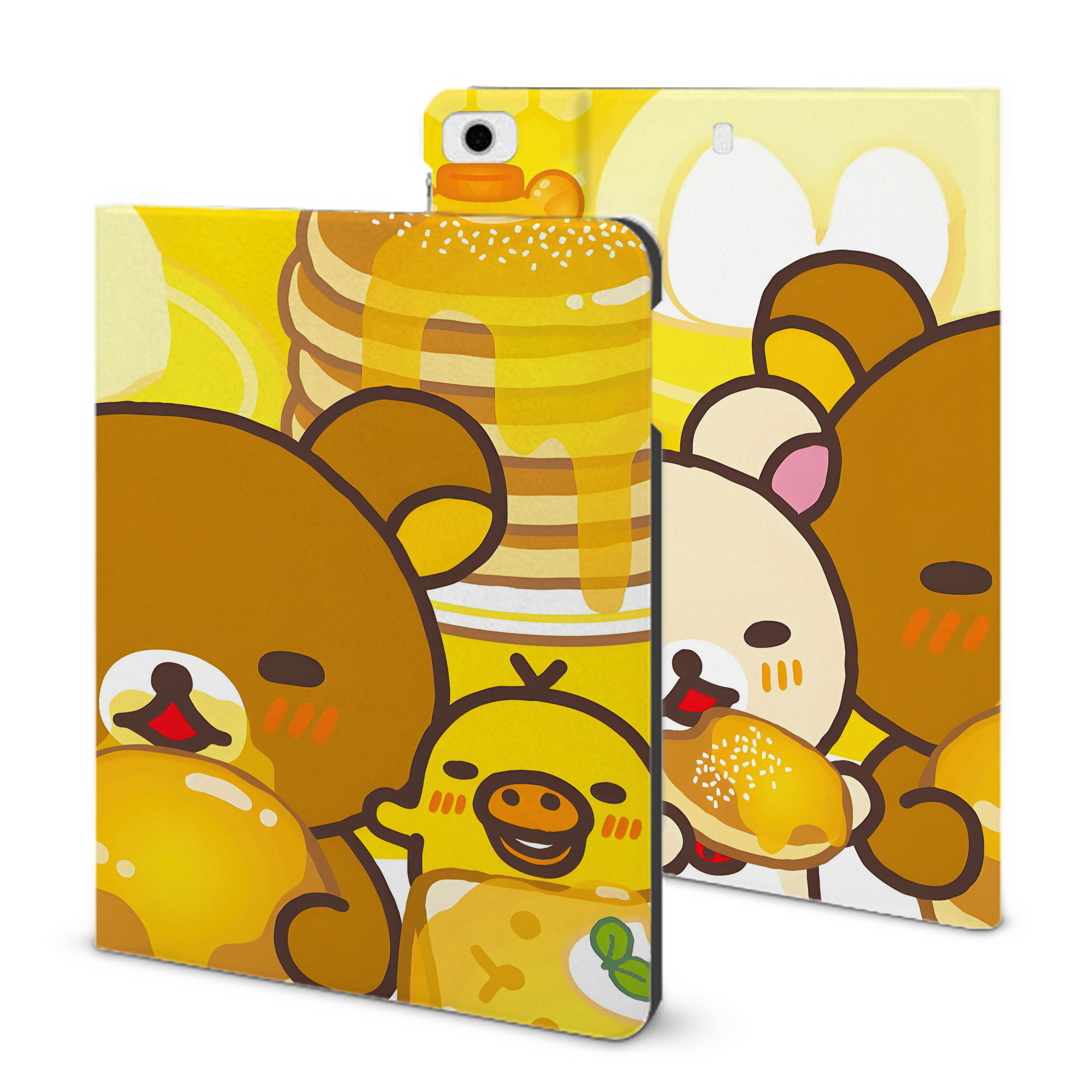 （画像用） リラックマ リラックマ キイロイトリ Rilakkuma Korilakkuma Kiiroitori IPad ケース ブック型 PUレザー TPU 耐衝撃 軽量 薄型 ペン収納なし 全面保護 IPad 各モデル対応